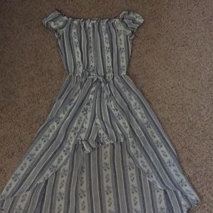 navy off shoulders romper